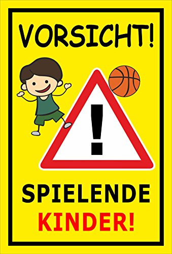 Melis-Folienwerkstatt Schild - Spielende Kinder - 60x40cm | Bohrlöcher | 3mm Hartschaum - S00040-033-C - 20 Varianten