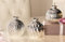 3 kleine Vasen Silberschein aus Porzellan im Metallic-Look, Silber glänzend, Blumenvase, Vasen-Set