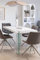 SKLUM Table Rectangulaire en MDF et Pieds en Verre Kali Bois Blanc 140 x 80 cm