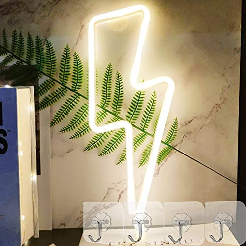 YIVIYAR Lightning Bolt Neonlichter Neonlicht für Wand Neon Wandleuchten Kinder Nachtlampe Licht Lightning Bolt Neonlampe Leuchtschilder für Schlafzimmer