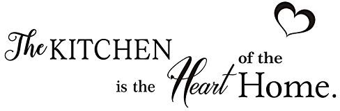 Quanyuchang The Kitchen is The Heart of The Home, adesivi da parete in vinile, rimovibili, con citazione artistica, adesivi fai da te per cucina, soggiorno, sala da pranzo, decorazione per la casa