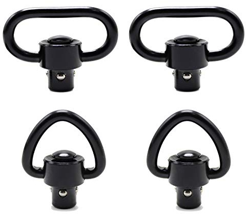 GOODTAC 4 Pack QD Sling Swivels, 1.25 Loop + D-Loop Tactical Heavy Quick Detach/Release Push Button QD Sling Swivel Mount Set