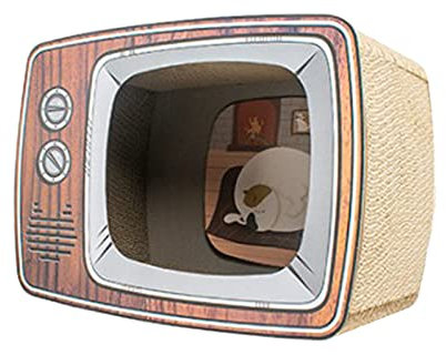 LOVIVER Wellpappe Katzenhaus Katzenspielhaus Höhle Karton Katzenminze für Outdoor Couch Hund Aufenthaltsraum, Fernseher