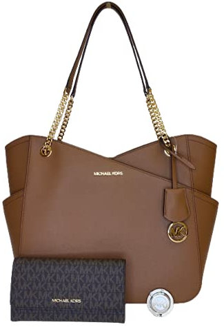Michael Kors Damen Chain Tote Tragetasche, Braun