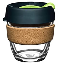 KeepCup Reusable Coffee Cup - Brew Tempered Glass and Natural Cork, S 8oz/227ml - Deep