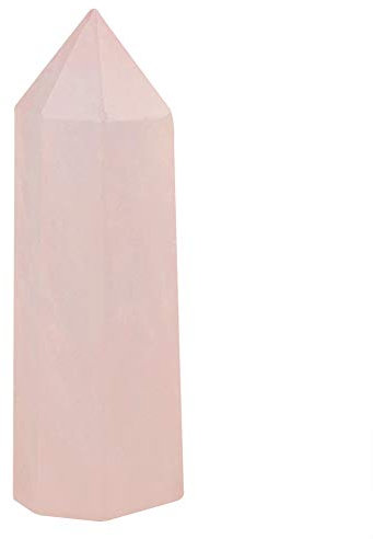 Rose Quartz Crystal Wands, Hexagonal Faceted Crystals Stones Pink Healing Crystal Wand Points for Chakra Meditation Decor(L)