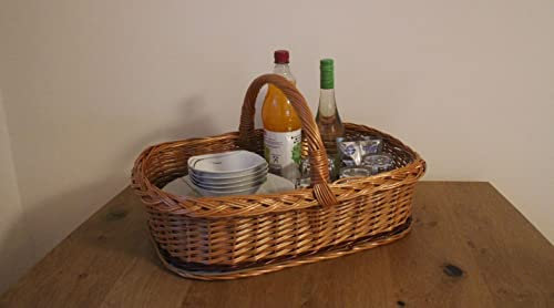 Weidentablett mit Motiv Serviertablett Tablett Weidenkorb Weide Korbtablett Korb Handgefertigt Handarbeit Präsentkorb