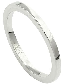 DUR-Schmuck zierlicher Damen Ring Silber 925/- (R5282) Bandring, Vorsteckring