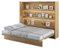 MEBLINI Schrankbett Bed Concept - Wandbett mit Lattenrost - Klappbett mit Schrank - Wandklappbett - Murphy Bed - Bettschrank - BC-14-160x200cm Horizontal - Artisan Eiche mit Matratze