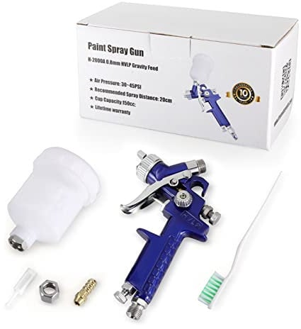 Twilight Garage HVLP Gravity Feed Jet Smart Touch Up Air Spray Gun 0.8mm Nozzle with 125CC Cup Professional Air Paint Sprayer kit For Car Automotive Painting Primer