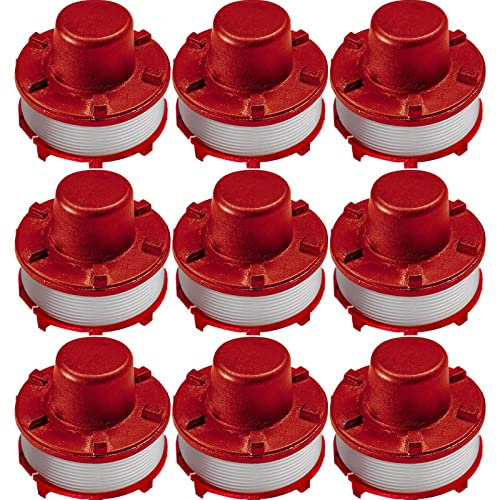 DAZZLEEX Lot de 9 bobines de Fil de Rechange pour débroussailleuse EIN-Hell GE-CT 36/30 Li E Solo, pour AGILLO 36/255 BL, pour AGILLO 18/200 2 mm x 8 m