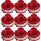 DAZZLEEX Lot de 9 bobines de Fil de Rechange pour débroussailleuse EIN-Hell GE-CT 36/30 Li E Solo, pour AGILLO 36/255 BL, pour AGILLO 18/200 2 mm x 8 m
