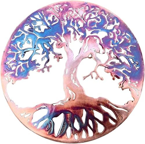 Wanddeko Aus Metall, Baum Des Lebens Wanddeko Bunt Baum Wanddekoration Deko, Wandkunst Hängende Dekoration Tree of Life Wooden Wall Decoration, Geometrische Ornamente Geburtstagsgeschenk (38CM)