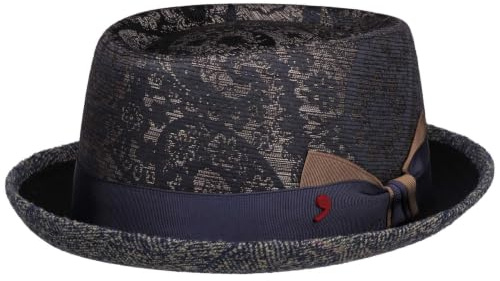 Alfonso D´Este Paisley Pork Pie Cloth HatD’Este Men - Made in Italy Musician´s hat with Lining Autumn-Winter - M (56-57 cm) Navy