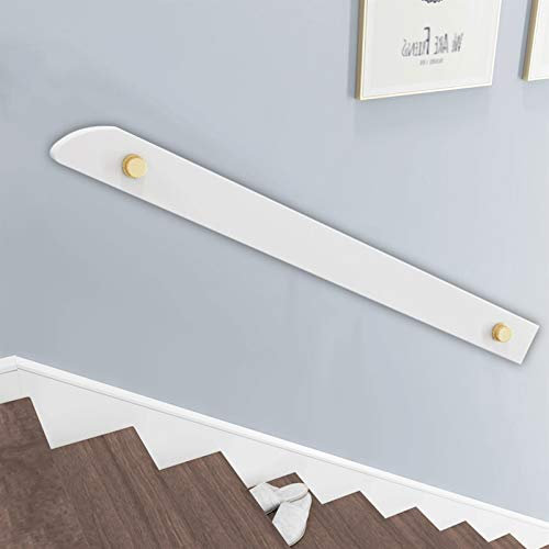 Treppen-Handläufe für Wände, Weiß, verbesserte Version, Rutschfester Kiefern-Treppenhandlauf, Korridor-Stützstange, mit Goldener Halterung, 30 bis 600 cm, komplettes Set (größe : 6