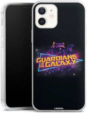 Slim Case extra dünn kompatibel mit Apple iPhone 12 Silikon Handyhülle transparent Hülle Guardians of The Galaxy Marvel Logo