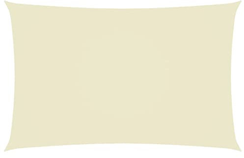 LAPOOH Voile de parasol Tissu Oxford rectangulaire 2x5 m Crème,Parasol De Jardin Exterieur,Protection Uv