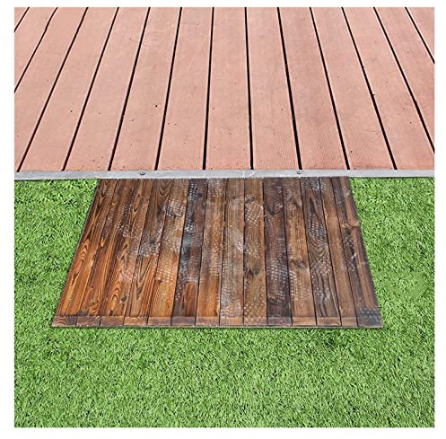 Rollstuhl-Türschwelle aus Holz, rutschfeste Einstiegsrampen für Zuhause, 10 cm/18 cm/20 cm hoch, für Treppen/Türen/Terrassentüren (Größe: 60 x 50 x 10 cm/23,6 x 19,7 x 3,9 Zoll)