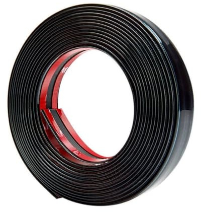 Wambere Auto Chrom Zierleiste Universal PVC Chrom Stoßstange Autofenster Kantenschutz Schwarz 10mmx3m
