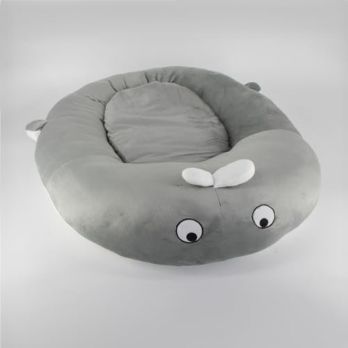Kvota Haustierbett Haustierliege Hundebett Hundeliege Katzenliege „Wal“ oval, klein, 60x50x10 cm, weich. Antirutsch-Noppen