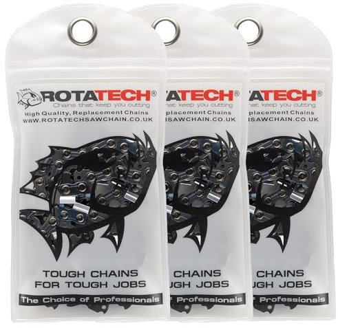 Rotatech 3 Sägeketten 1/4 P 1,1 mm 28 TG 10 cm - kompatibel mit Stihl GTA 26 Akku-Gehölzschneider 36700000028
