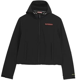 Superdry Damen Softshell Trekker Kapuzenjacke Schwarz 42