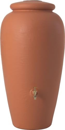 GARANTIA ANTIK Regentonne 240 Liter terrakotta - Amphore, Wassertank, Regenfass, Regenwassertonne, Wasserbehälter, Fass, Regenwassertank, Wasserfass, Wassertonne, Wassertonnen für Garten