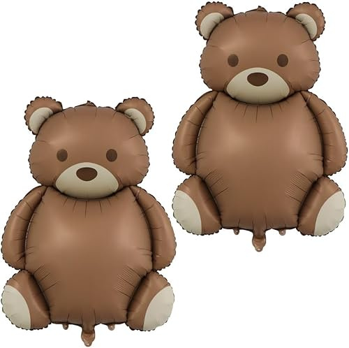2pcs Ballons Bär Geburtstag Dekoration Brauner Bär Folienballon Tier Happy Birthday Valentinstag Hochzeit Dekoration Verlobung Dekoration Geburtstag Party Dekoration