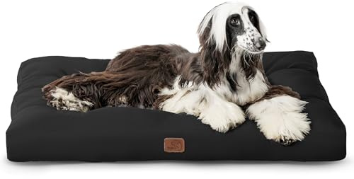 Bedsure Washable Dog Bed with Oxford Cover for Dogs, 120x90x10cm Black | Easy Care Comfy Pet Mat, Flat Pet Pillow For Crate, No-Zipper Design, Cozy Dog Cushion Mat, For Big Breeds
