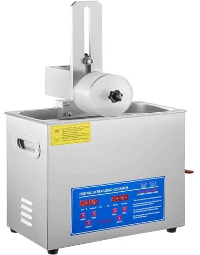 Pulitore ad ultrasuoni per Dischi in Vinile, 180 W 6 Litri, pulitore ad ultrasuoni Portatile, con Timer Digitale e riscaldatore, Temperatura Regolabile/Acciaio Inossidabile 304, per Protesi per Orol