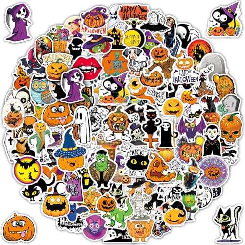 Halloween Aufkleber,Aufkleber kinder,102pcs Halloween Sticker Vinyl Wasserdicht Urlaub Dekoration Party Tag für Jugendliche Kinder Erwachsene