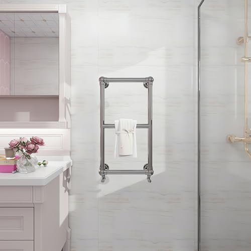 Bathroom Victorian Heated Towel Rail Traditional Column Radiator Chrome 700×400mm