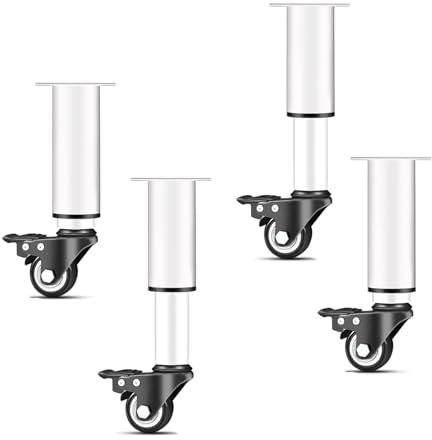 DSWZLQDXB 4 Pattes de Support avec roulettes avec Freins réglables Pieds de Table Mobiles Jambes de Meuble en Aluminium Pieds de canapé Pieds d'armoire Pieds de Table en Métal
