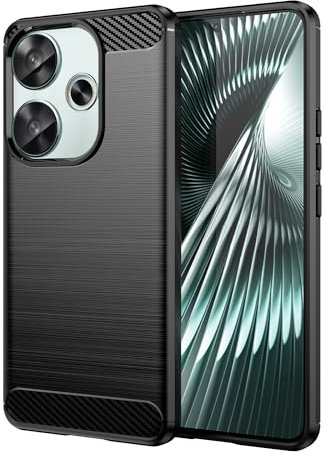 Max Power Digital Funda para móvil Xiaomi Poco F6 Carcasa Protectora Antigolpes Silicona Negra Diseño Fibra de Carbono Resistente Absorción de Choque [Compatible Carga Inalámbrica]