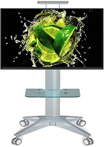 ASumPio Mobiler Tv-Ständer Mit Rädern, Universal-Tv-Ständer Für 32/40/55/60/65/70 Zoll Plasmabildschirme, Led, LCD, OLED, Curved-Tvs – Universalhalterung Mit Rädern, Tragkraft 8,Silver-A