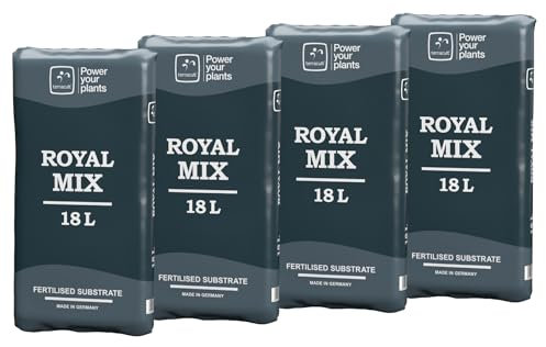 Terracult Royal Mix – Topfsubstrat mit Perlite, pH 5,6, Trichoderma, für gesundes Wachstum von Kulturpflanzen, Nährstoffversorgung bis zu 6 Wochen - 4x18 Liter