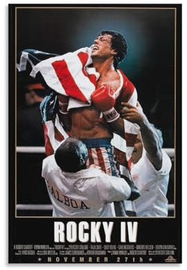 Rocky 4 90er-Jahre-Film-Motivationsposter, dekoratives Gemälde, Leinwand, Wandkunst, Wohnzimmer-Dekor-Poster, 60 x 90 cm