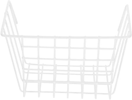 OKUMEYR Hängender Korb mit Stecktafel Aufbewahrungskorb für den Haushalt Lametta ablagekörbe kühlkorb einkaufskorb Hängekorb für die Küche Toilettenartikelhalter für das Badezimmer Eisen