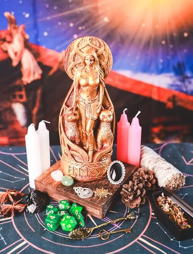 Nosadi Freya Harz-Statue, Freya-Altar-Set, 20 cm, Freya-Göttin, Statue der Magie, Hexen-Set, Altar-Werkzeuge