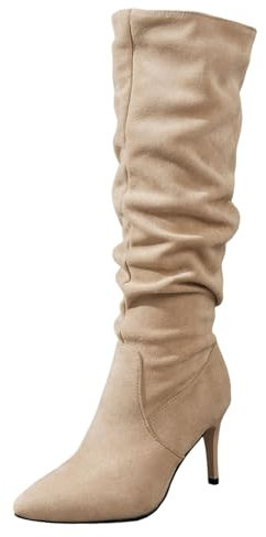 BGFIPAJG Regalini Natale Colleghe Stivali A Calzino Donna Con Tacco Stivali Con Zeppa E Tacco Stivaletto Vernice Donna Stivaletti Donna Marroni Bassi Stivaletti Moto Custom Donna