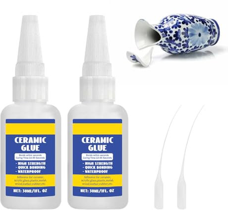 Pegamento Instantáneo Extra Fuerte,2 Superglue para Porcelana y Cerámica,Pegamento Liquido Superpotente,Pegamento Liquido Transparente para Cerámica,Super Glue,Pegamento Ceramica