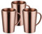 PKRANZYHKAL Tasse Inox Mug Café Double Paroi | Gobelet Inox Moderne | Tasse Escalade en Métal | Idéal pour Boissons Chaudes et Froides,RECTILINEAR,HANDLE,ROSE GOLD,450ml,Set of 3
