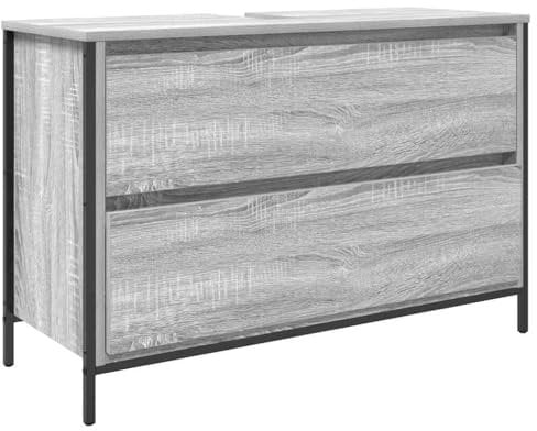 vidaXL Mueble de baño con Lavabo y cajones Gris Sonoma 90x34,5x60 cm, Mueble de Lavabo, Mueble de almacenaje, Mueble de baño, Mueble de baño