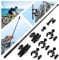 HAFOKO Motorcycle Camera Mount Kit Compatible for Insta360 X5,X4, X3, X2, X Double Clamp Mount with 47” Invisible Stick Motorcycle Bike Handlebar Mount Compatible with GoPro 12-3 Cycling UTV ATV Vlog