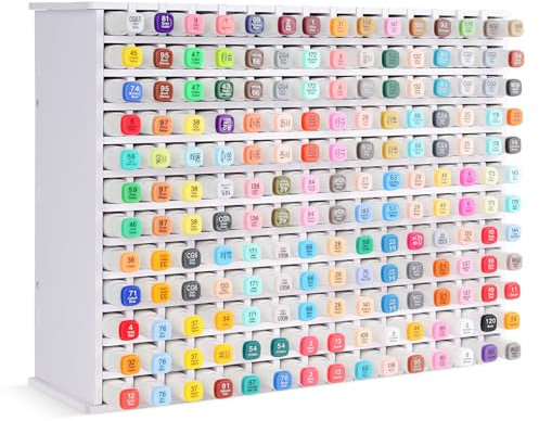 Osrioal Marker Pen Storage, Pen Organiser for 180 Markers, Alcohol Art Marker Storage, White