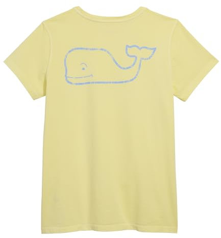 vineyard vines Women's Garment-Dyed Vintage Whale Short-Sleeve Pocket Tee, Sunshine Yellow, L