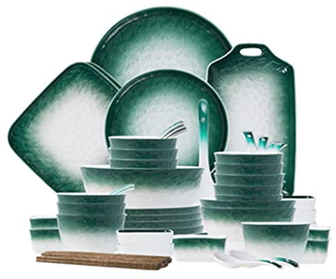 SGKOMN Vajilla de Porcelana para 8-12 Personas, con Platos y Cuencos, Elegante vajilla de Cocina para familias, Fiestas y Navidad.