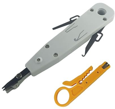 YIBOZI Stanzwerkzeug, Abisolierwerkzeug, RJ11, RJ45, Telekommunikation, Telefon, Kabel, Stanzen, Netzwerkwerkzeug, Crimpwerkzeug, ergonomischer Griff