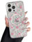RALEAVO Magnetic Case for iPhone 13, Compatible with Magsafe Cute Flower Girls & Women Clear Case Silicone Shockproof Protective Cover with Floral Pattern Case for iPhone 13-Pink Flower