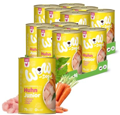 WOW Dog Welpen-Nassfutter mit Huhn 12 x 400g | ohne Getreide & Zucker